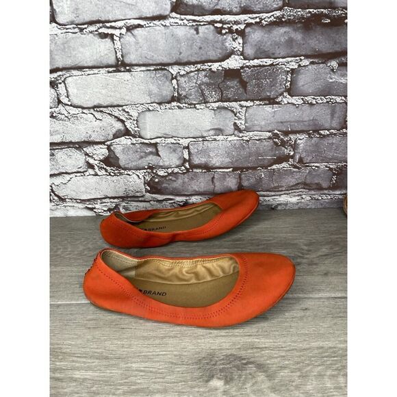Lucky Brand Leather Emmie Orange Leather Ballet Flats Women’s Sz 8.5M US/38.5EU - Picture 5 of 16